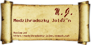 Medzihradszky Jolán névjegykártya