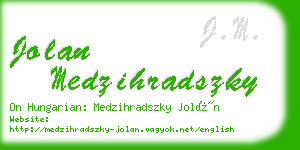 jolan medzihradszky business card